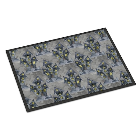Carolines Treasures Watecolor Halloween Haunted House Indoor or Outdoor Mat, 18 x 27 in. BB7522MAT